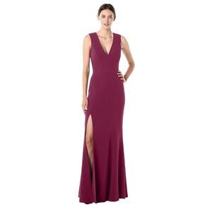 DRESS THE POPULATION "Sandra" Gown Magenta Sleeveless Mermaid Maxi Dress M NWT